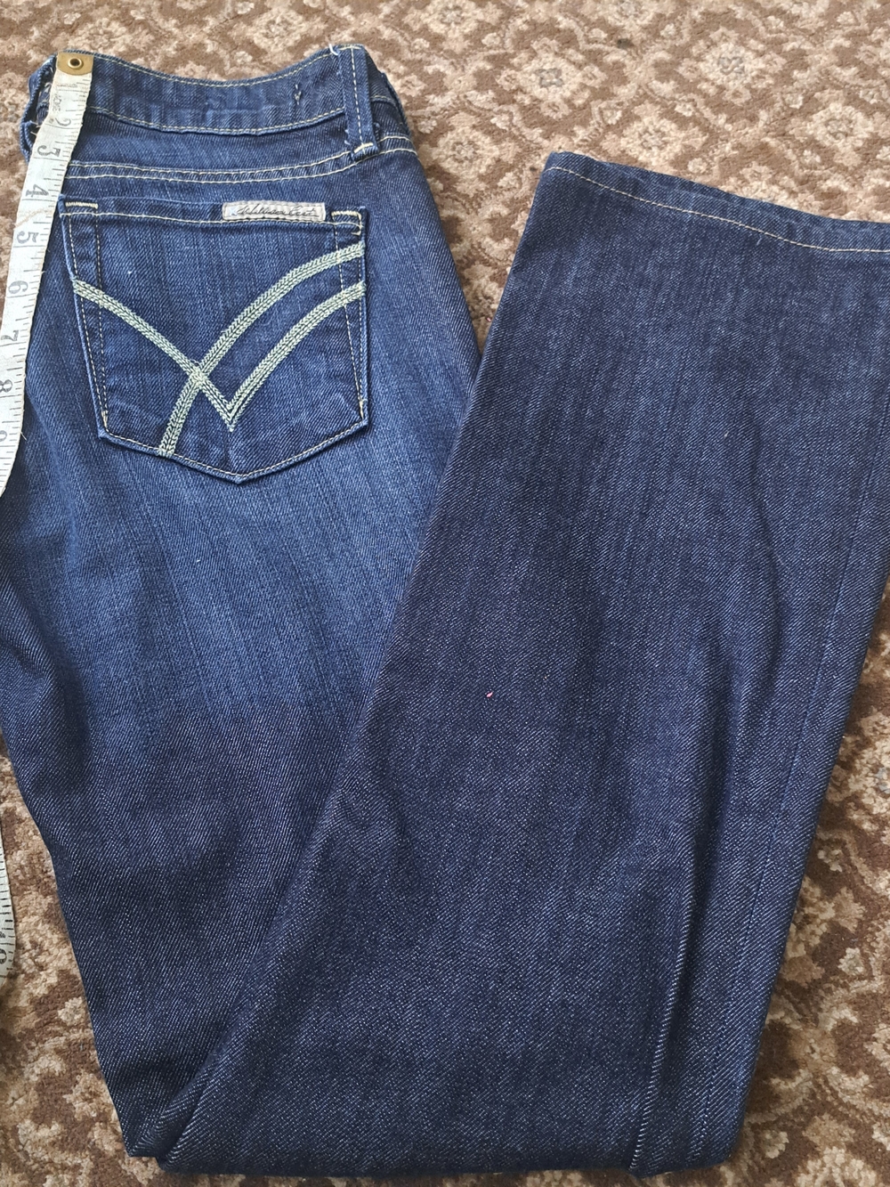 William Rast Dark Blue Boot Cut Jeans with Contrast Pocket Stitching